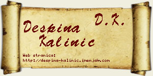 Despina Kalinić vizit kartica